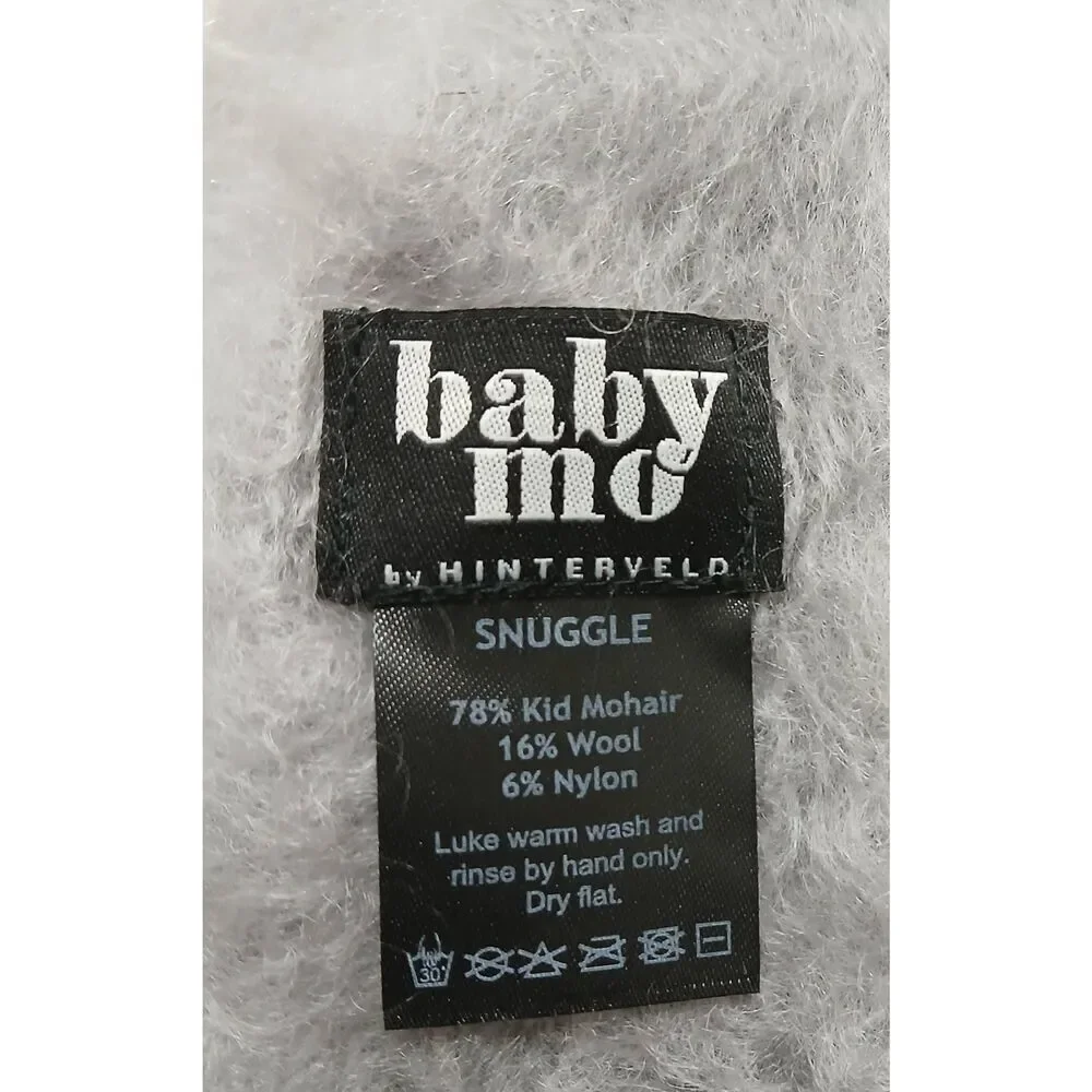 Hinterveld womens chunky soft kid mohair wool fuzzy long gray scarf